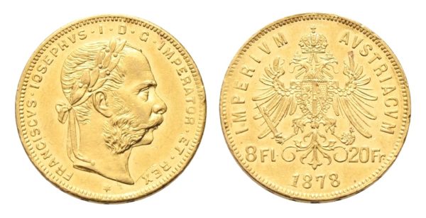8 Zlatník - 8 Gulden 1878 bz