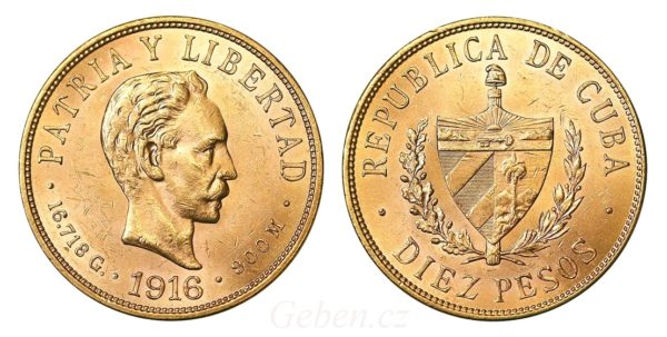 10 Pesos 1916 Vzácné