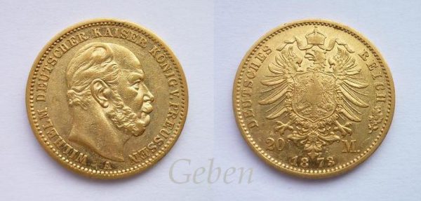 20 Mark 1873 A Wilhelm I.