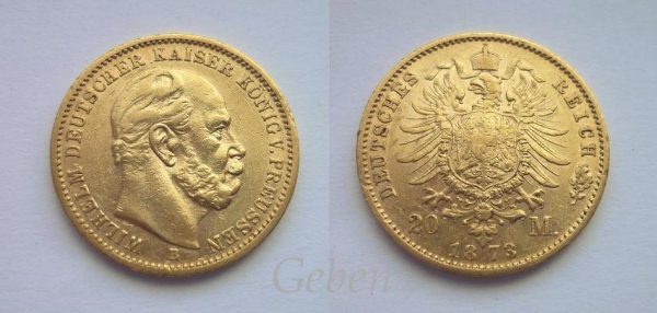 20 Mark 1873 B Wilhelm I.