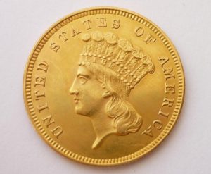3 Dollars 1859 Indian Head Velmi vzácný - RR !