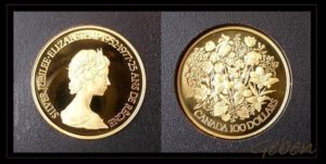 Canada 100 Dollars 25. výročí vlády Elizabeth II.