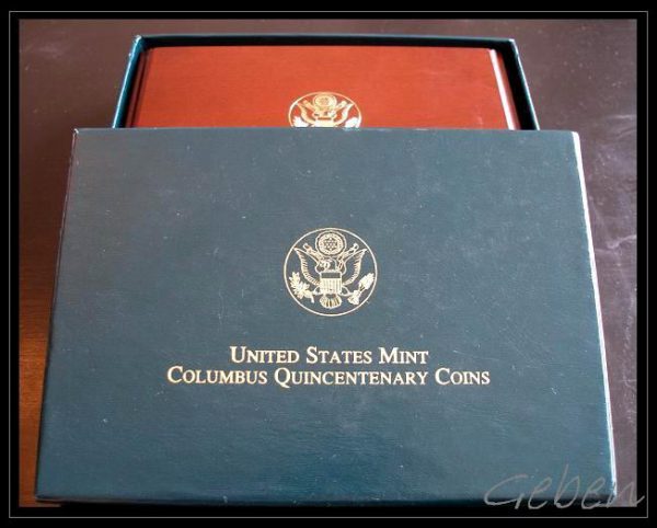 Zlaté 5 Dollary v luxusní sadě 6 mincí Columbus 500. výročí USA 1992