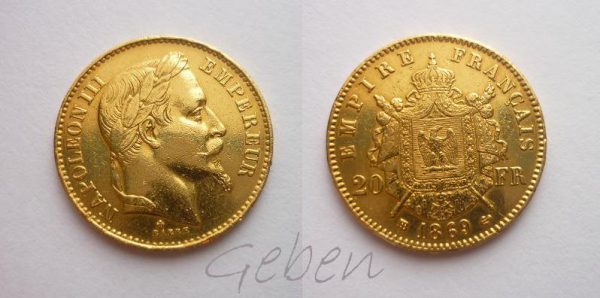20 Frank 1869 BB Napoleon III.