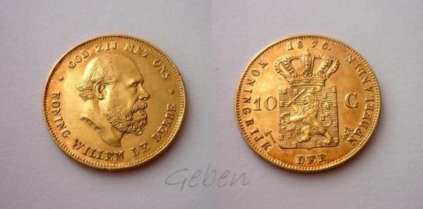 10 Gulden 1875 Nizozemí Willem III.
