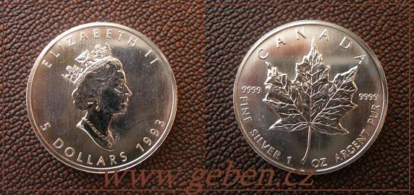 5 Dollars 1993 - Maple Leaf