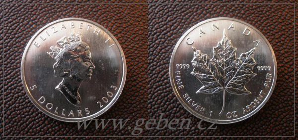 5 Dollars 2003 - Maple Leaf