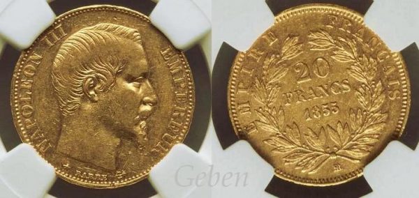 20 Frank 1855 BB Napoleon III.