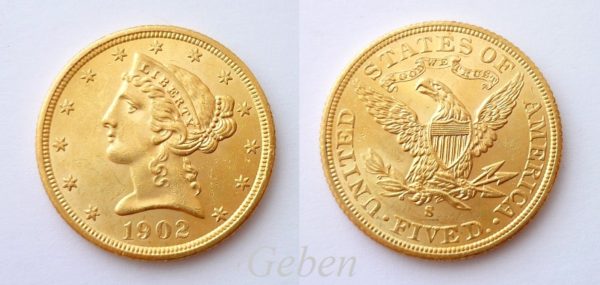 5 Dollars 1902 S Liberty