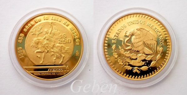 250 Pesos Mexico '86 ! FOTBAL 8,64 g