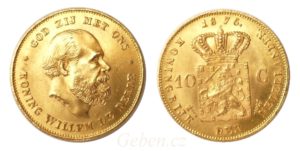 10 Gulden 1875 Nizozemí Willem III.