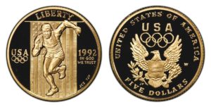 5 Dollars Běžec USA XXV. Olympic Games - PROOF
