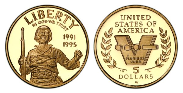 5 Dollars 50. výročí WW II. VICTORY - PROOF