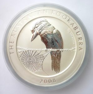 Nádherná stříbrná investiční mince KOOKABURRA 2008 - 1 KILO ! VZÁCNÉ