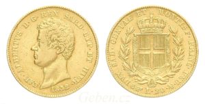 20 LIRA 1832 Karel ALBERT - Král Sardinie