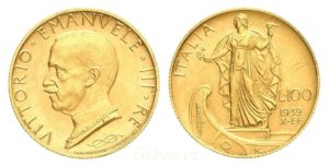 100 LIRA 1932 ! Vittorio Emanuele III. Velmi vzácná - R
