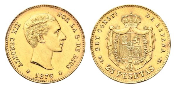 25 Pesetas 1876 - Vzácná