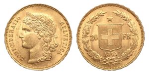 20 Frank 1894 ! LIBERTAS Švýcarsko Bern - Vzácné