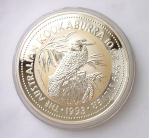 Nádherná investiční stříbrná mince  KOOKABURRA 1993 - 10 Oz STŘÍBRA - Nádherné a vzácné !