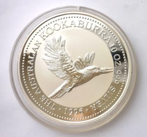 Nádherná investiční stříbrná mince  KOOKABURRA 1996 - 10 Oz STŘÍBRA - Vzácné !