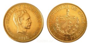20 Pesos 1915 ! Velká zlatá mince - vzácné