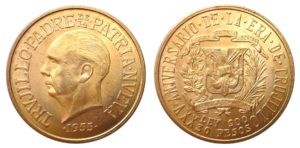 Velká zlatá mince - 30 pesos 1955 ! Diktátor TRUJILLO