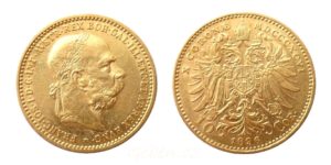 Zlatá mince - 10 Koruna 1896 - vzácnější ročník