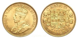 10 Dollars 1913 CANADA - George V. - Vzácný