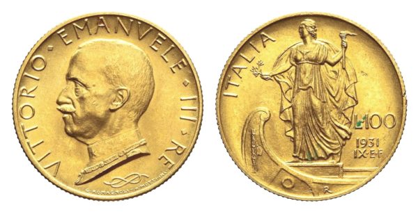 100 LIRA 1931 ! Vittorio Emanuele III. Vzácná - R