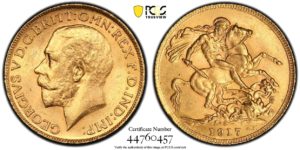 Sovereign 1917 C ! KANADA minc. Ottawa - stav MS 63 !