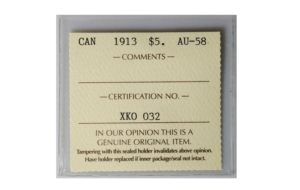 5 Dollars 1913 - ICCS certifikat