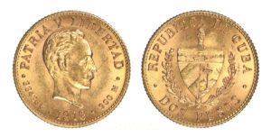2 Pesos 1916 CUBA Vzácné Nádherné