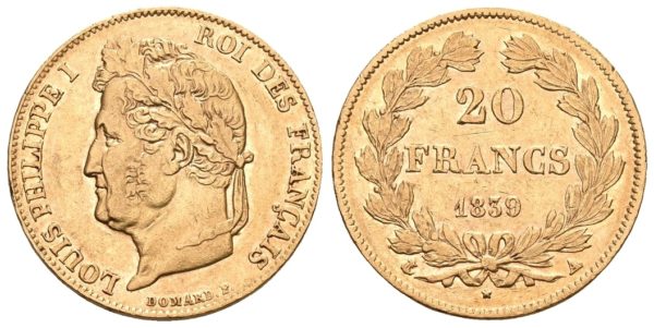 20 Frank 1839 A – Louis Philippe I.