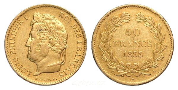 40 Frank 1833 A – Louis Philippe I.