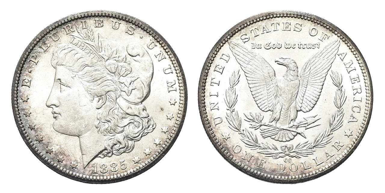 Morgan Dollar 1885 CC - Carson City MS 63 ! Vzácné