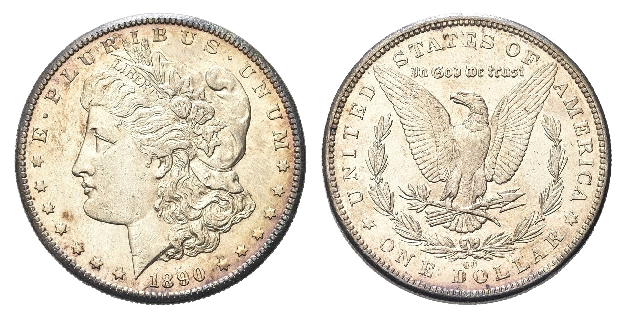 Morgan Dollar 1890 CC - Carson City ! Velmi vzácný