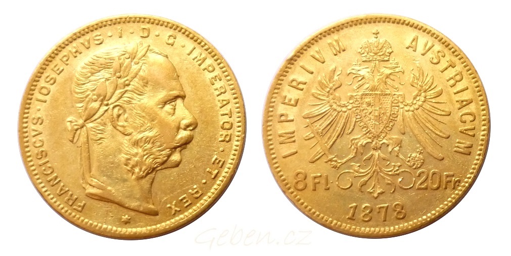 8 Zlatník - 8 Gulden 1878