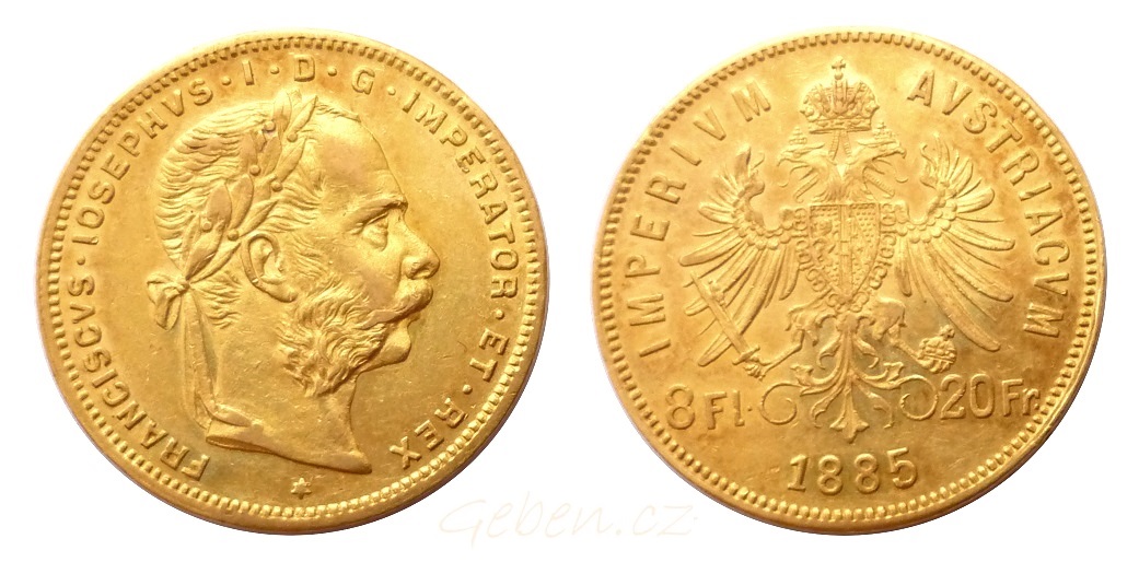 8 Zlatník - 8 Gulden 1885