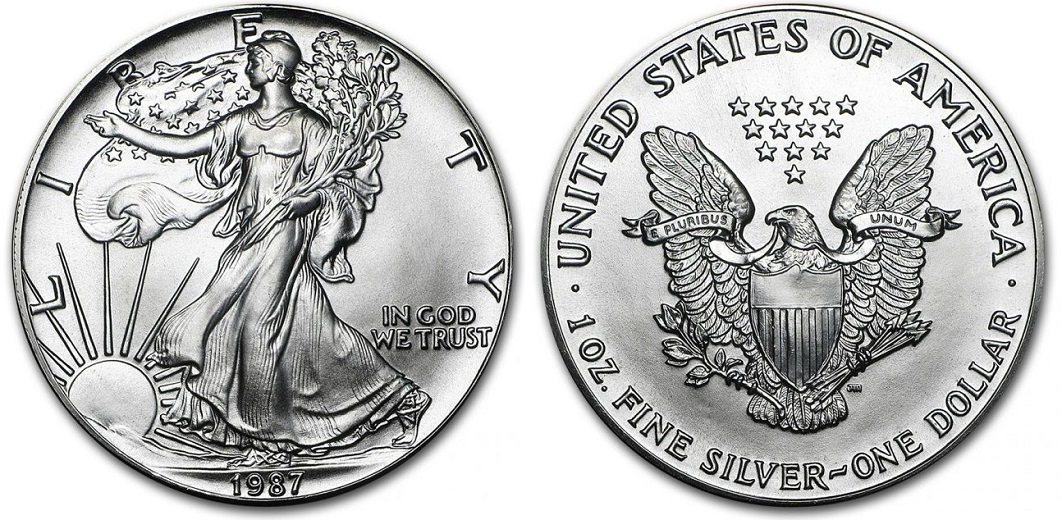 American Eagle / Liberty 1987 - Stříbrná investiční mince 1 oz