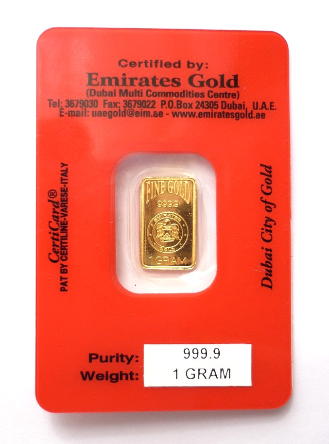 EMIRATES GOLD - Zlatý investiční slitek 1 g