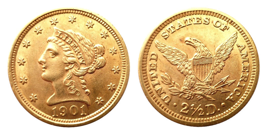 2 1/2 Dollars 1901 ! Coronet Head – Quarter Eagle
