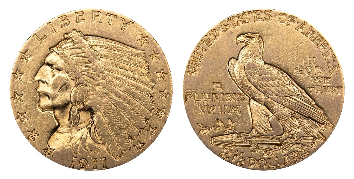 2 1/2 Dollars 1911 ! Indian Head – Quarter Eagle