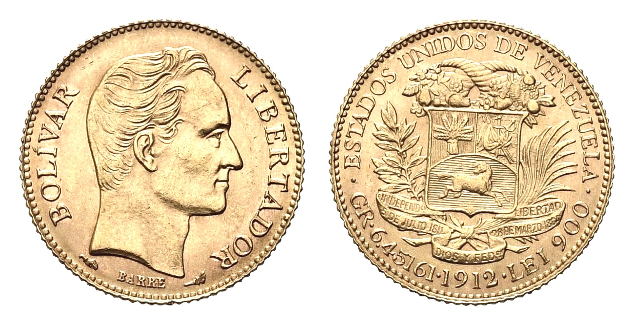 20 Bolivar 1912 Venezuela - Nádherný