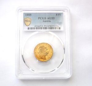 8 Zlatník - 8 Gulden 1888 - certifikace PCGS