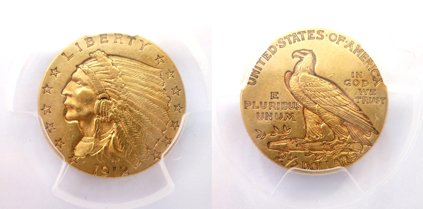 2 1/2 Dollars 1912 Indian Head / Quarter Eagle - PCGS