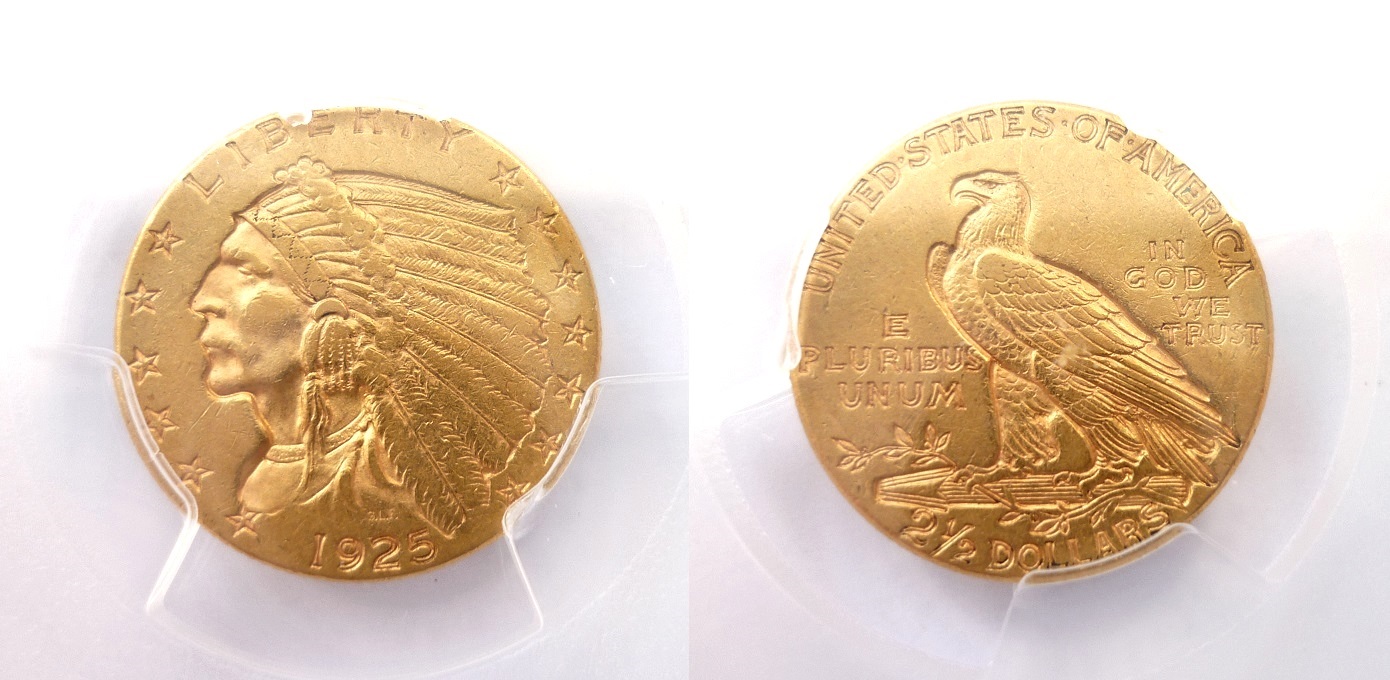 2 1/2 Dollars 1925 D - Indian Head / Quarter Eagle - PCGS