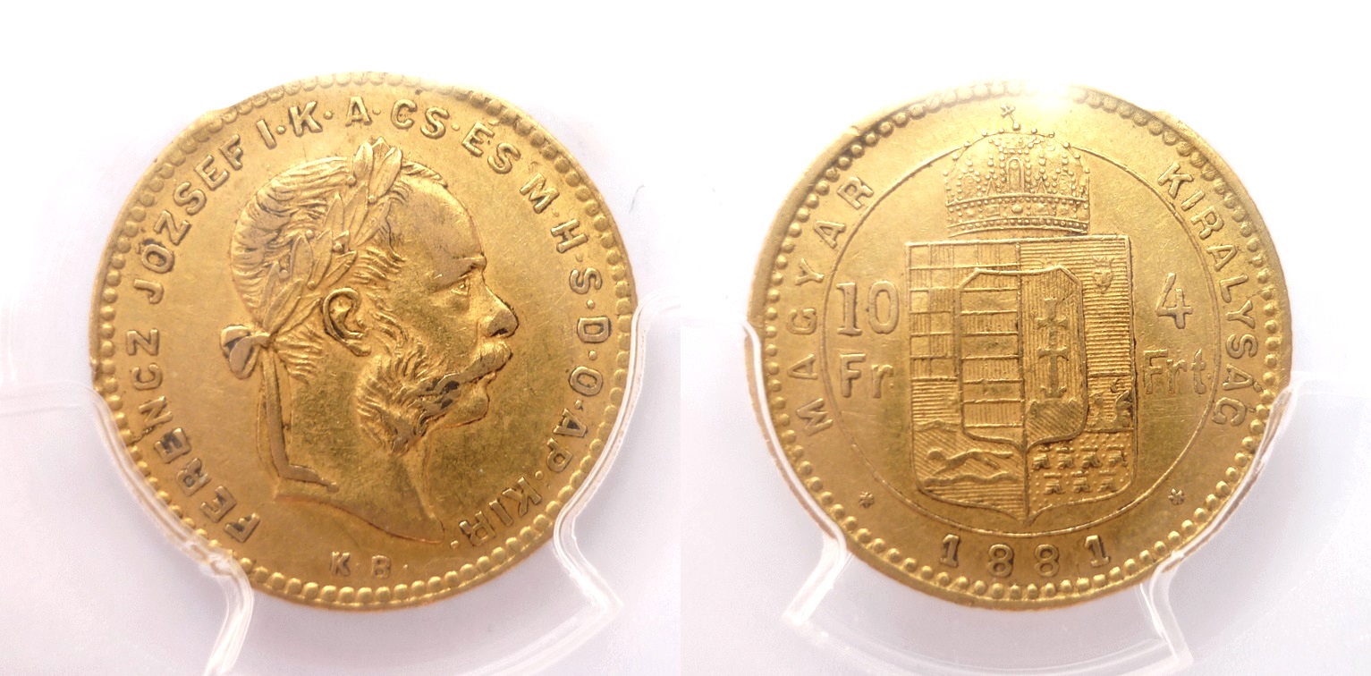4 Zlatník - 4 Forint 1881 KB - Velmi vzácný R !