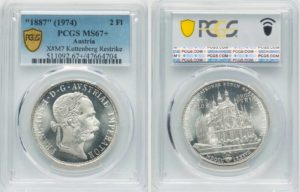 Kutnohorský 2 Zlatník 1887 - R74 ARTIA Kolářský - PCGS MS67+