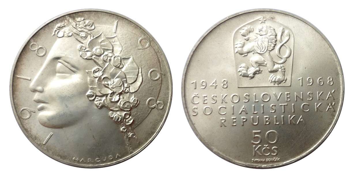 50 Kčs 1968 - 50. výročí Československa - Harcuba