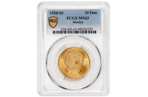 20 Pesos 1920 ! Mexico - Aztécký kalendář PCGS